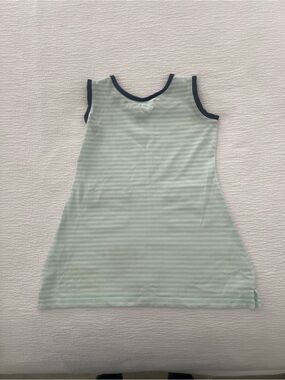 Masters Golf Mint and White Striped Dress with Navy Trim Kids